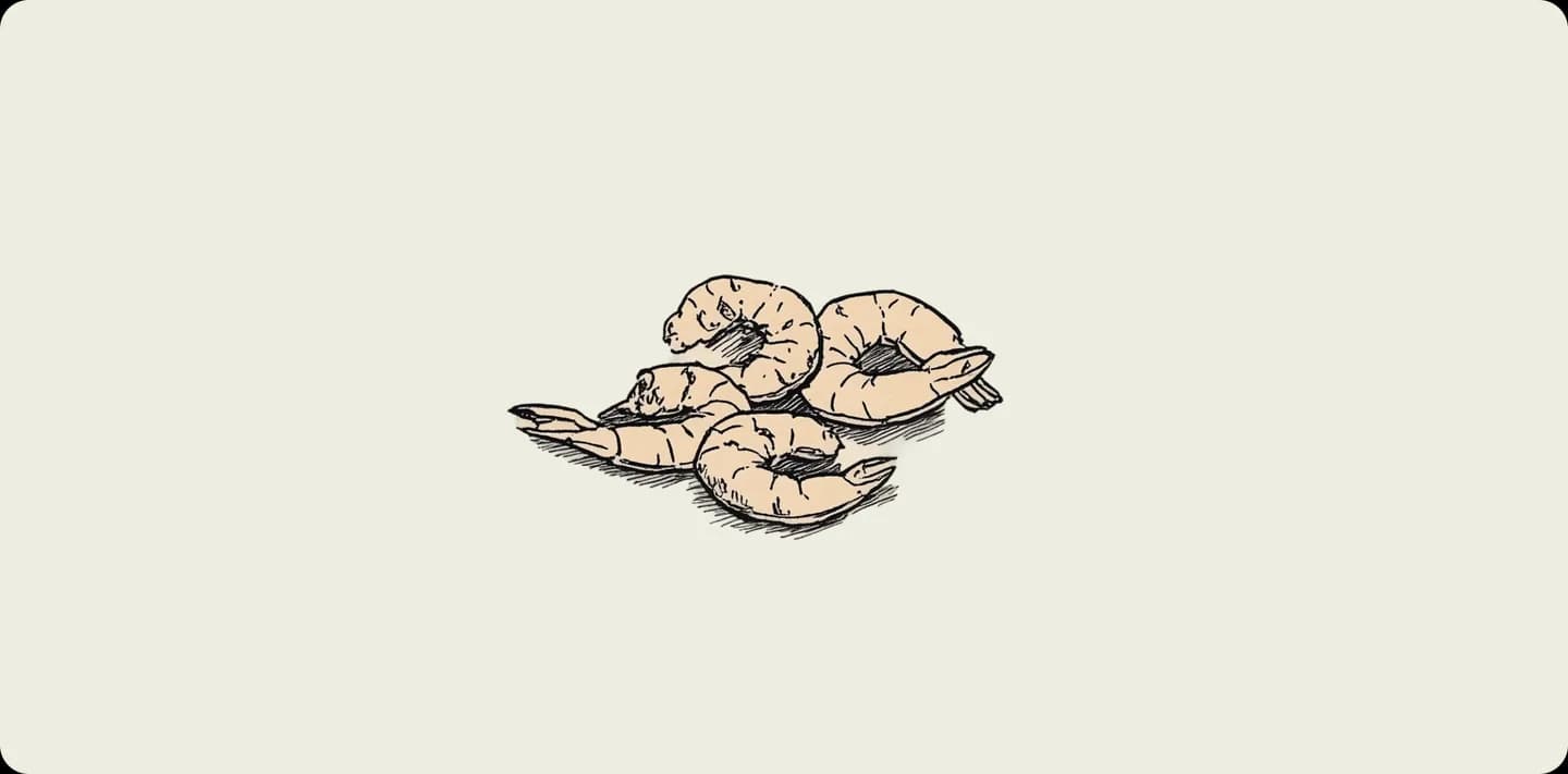 Illustration of prawns