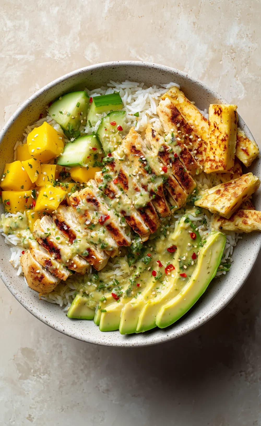 Chicken & Halloumi Rice Bowl