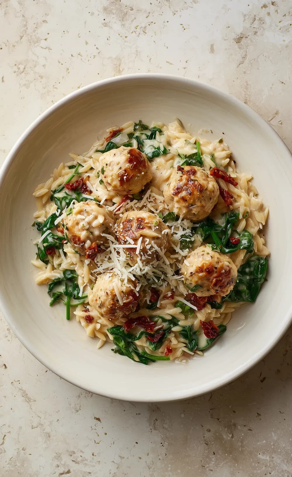 Marry Me Chicken Meatball Orzo